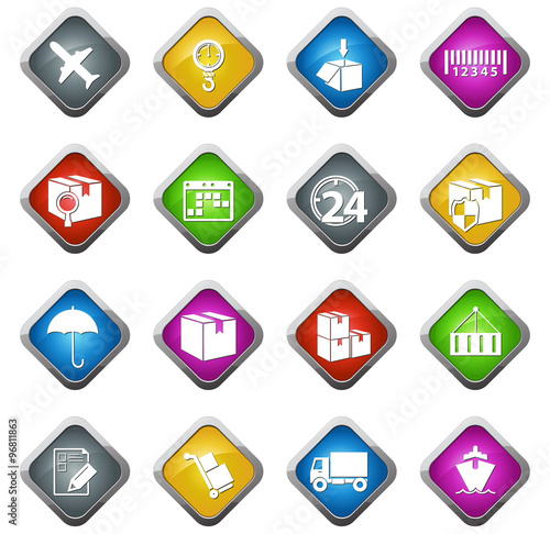 Shipping and delivery icons set