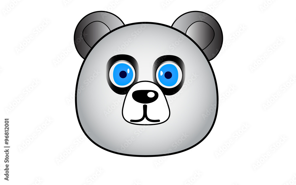 Vector cute panda with blue eyes on white background, eps10 version. Panda bear Vector cute panda with blue eyes on white background, eps10 version. Panda bear
