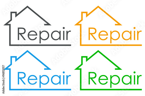 Icono plano Repair en varios colores #1