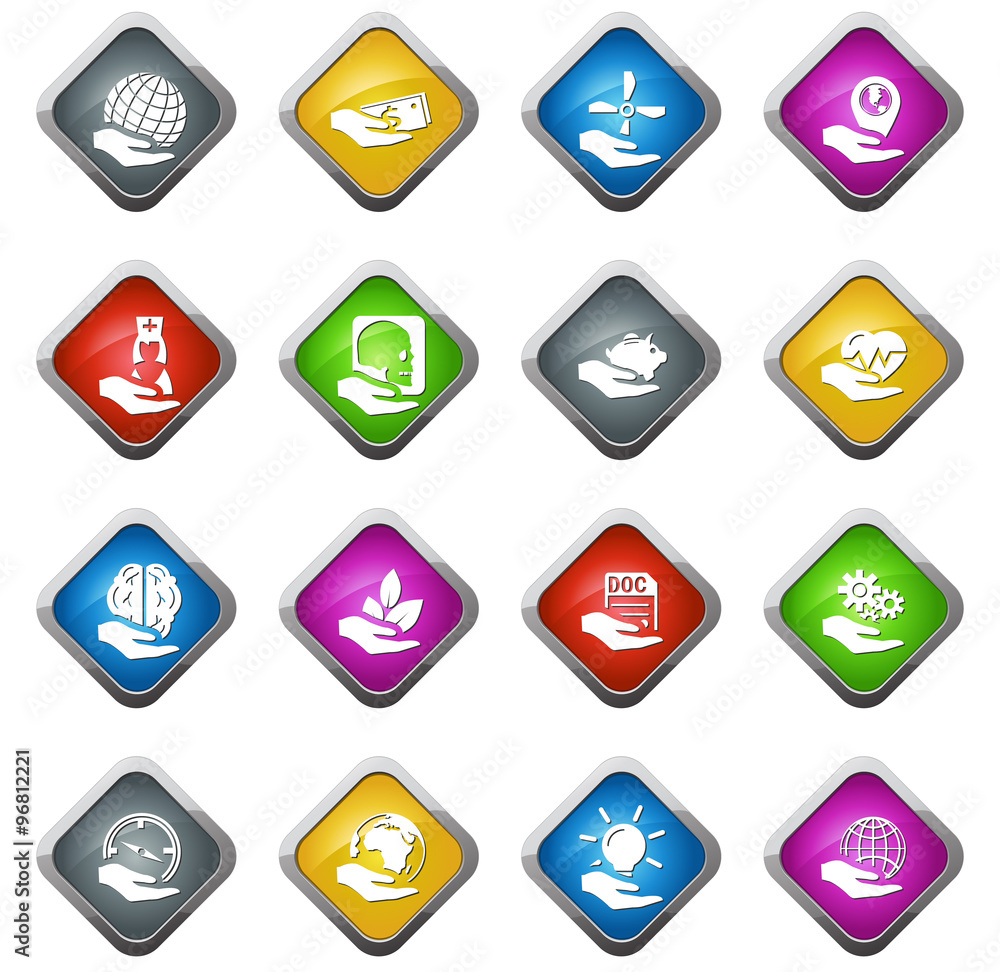 Hand icon collection insurance