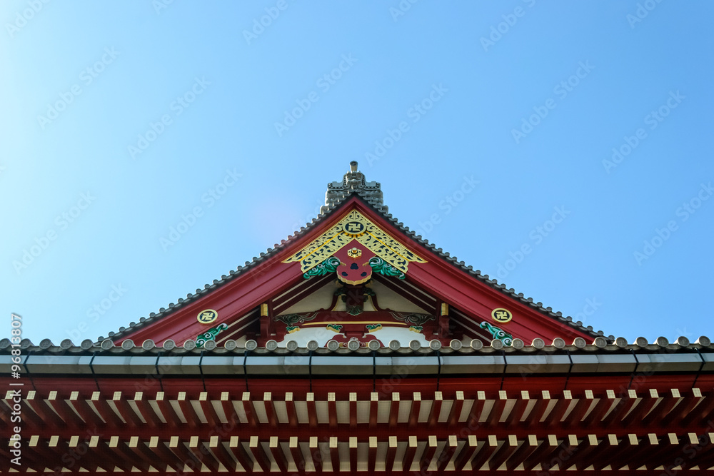 Roof of  Asakusa temple Tokyo, Japan