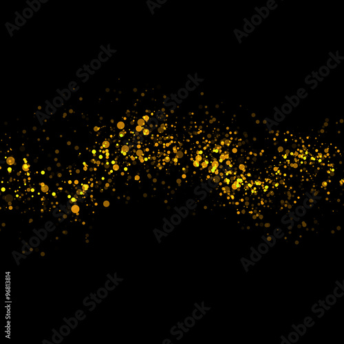 gold glittering bokeh stars dust tail