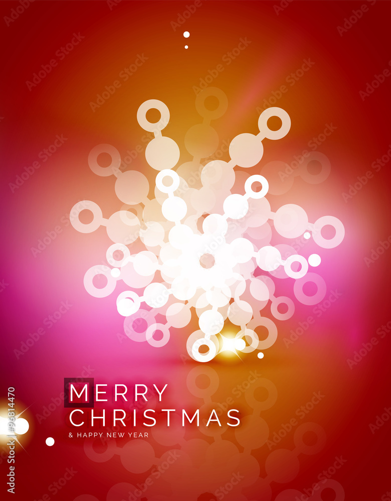 Christmas orange abstract background with white transparent snowflakes Christmas orange abstract background with white transparent snowflakes
