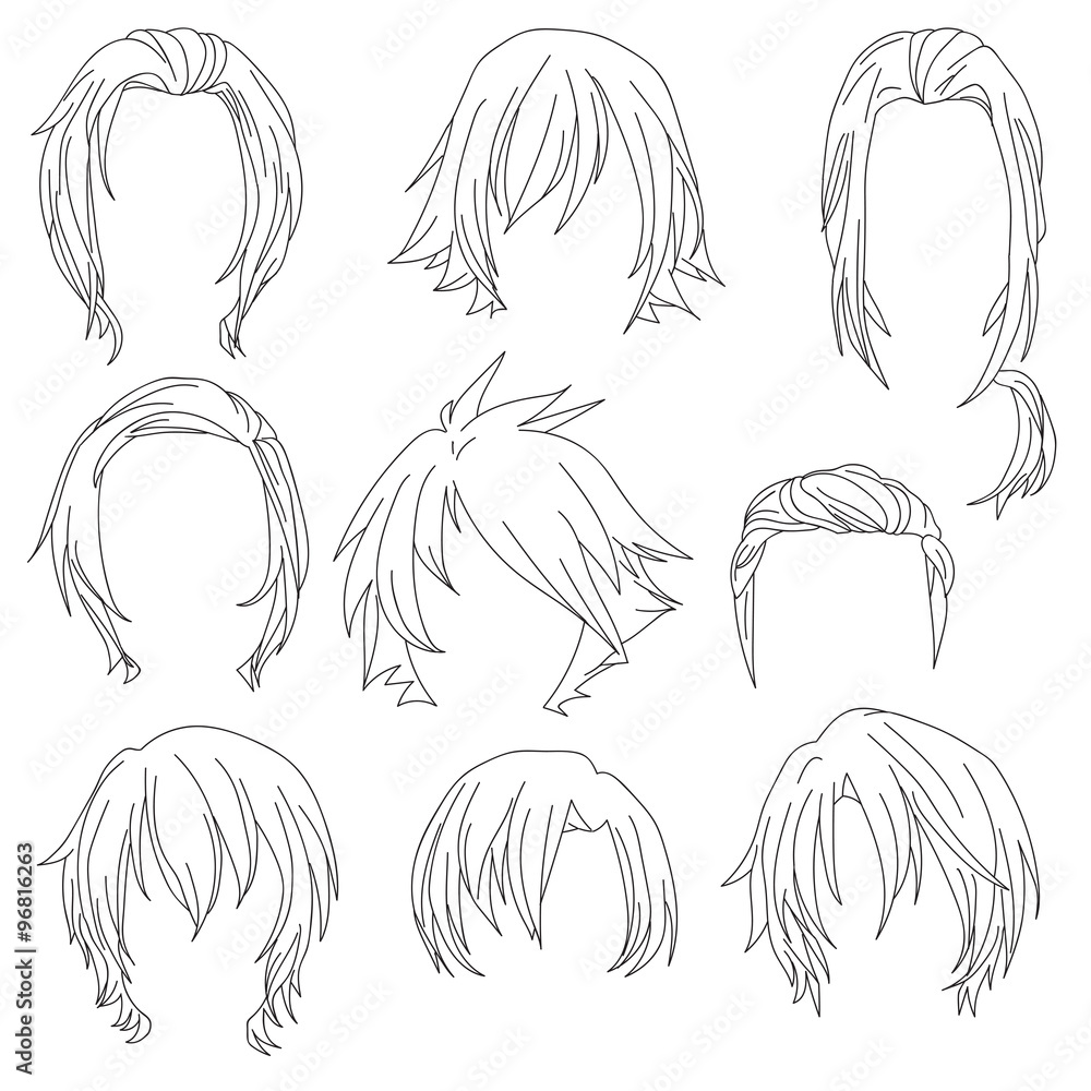 Dibujo de cabello de anime Cómo dibujar cabello de anime paso a paso título