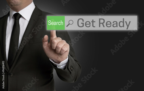 Get Ready browser is operated by businessman concept