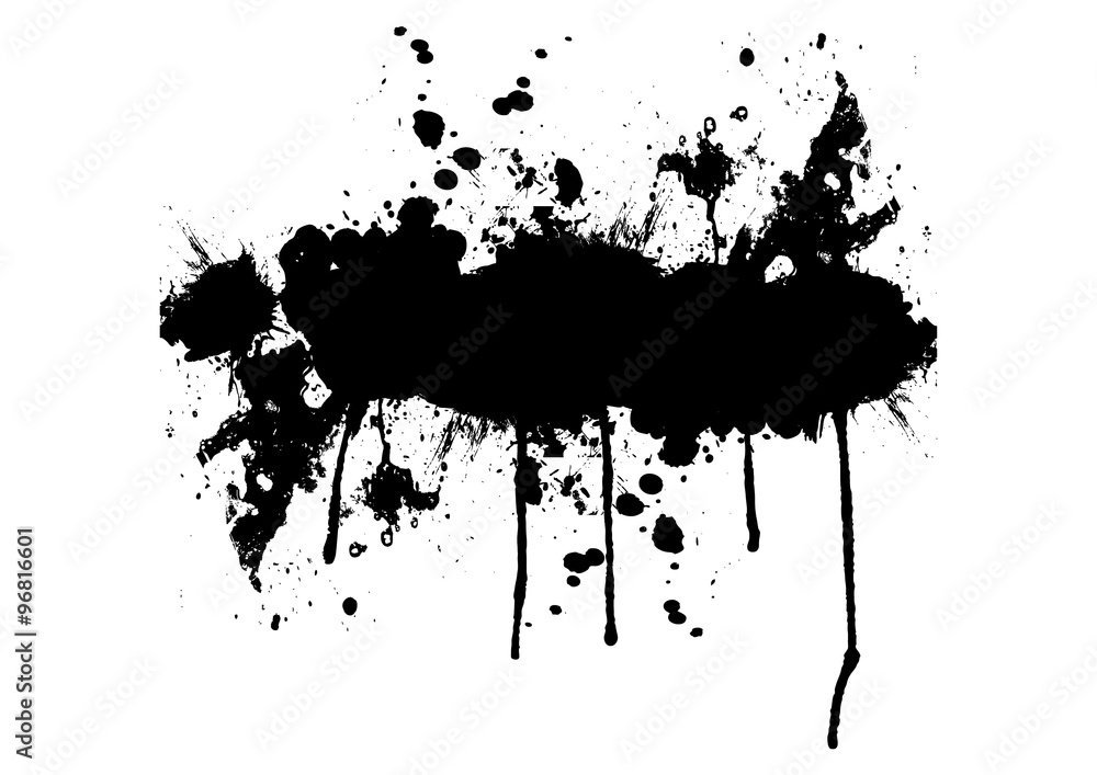 Vector black ink splatter background  with a space for your text