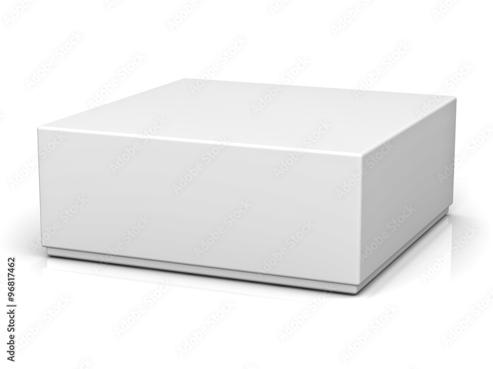 Blank box with lid on white background with reflection Blank box with lid on white background with reflection