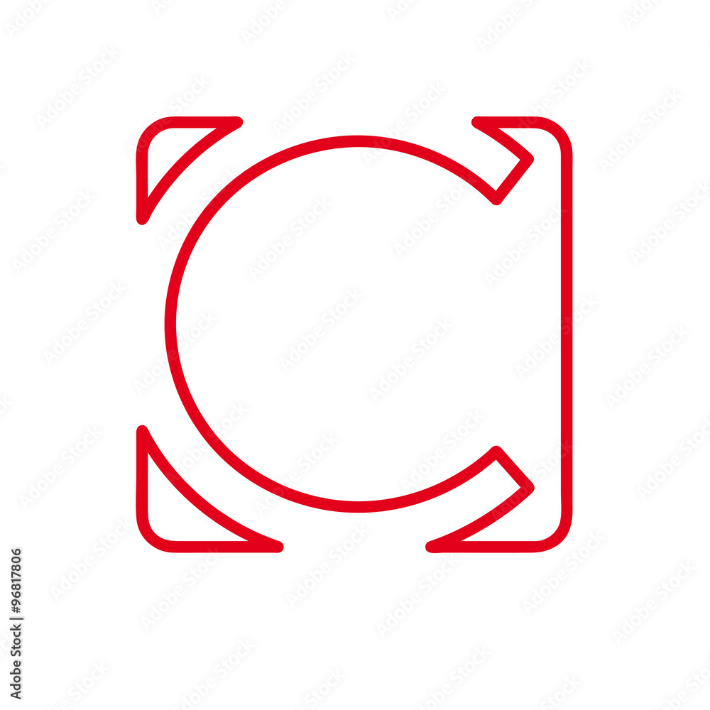 Vector initial letter C. Sign made with red line Vector initial letter C. Sign made with red line