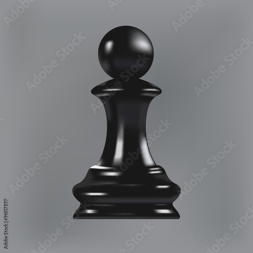 Realistic chess pawn isolated on gray background photo