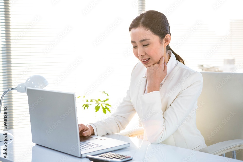 Smiling businesswoman using her laptop Smiling businesswoman using her laptop