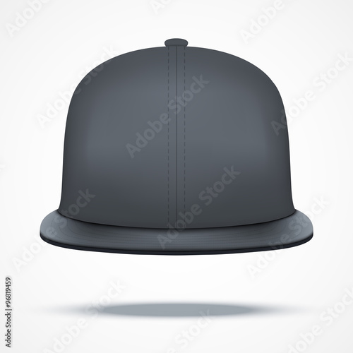 Layout of Male black rap cap. 