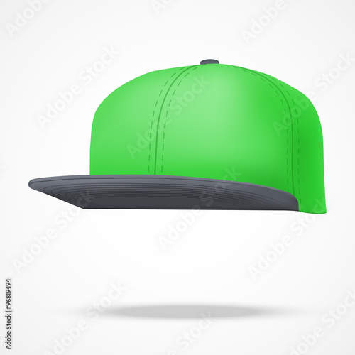 Layout of Male green rap cap. Vector illustration