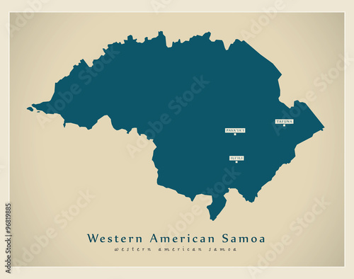 Modern Map - Western American Samoa AS