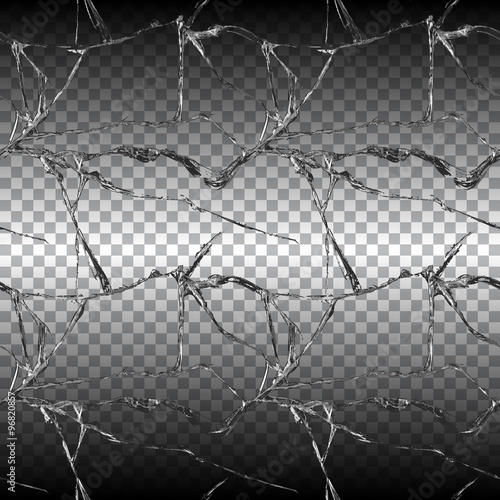 Realistic broken glass transparent illustration 