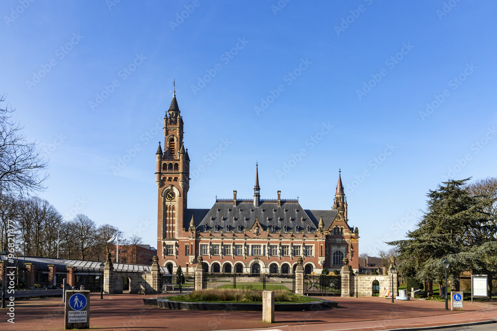 Peace Palace, Vredespaleis, seat of the International Court of Justice, principal judicial organ of the United Nations, located at The Hague, Netherlands