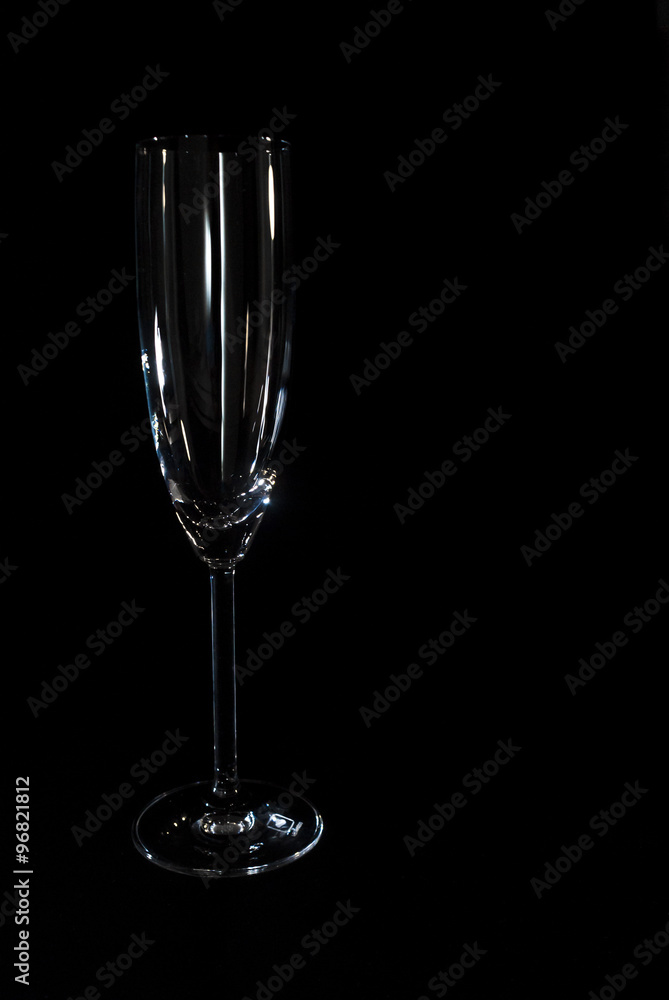 Champagne glass in the dark