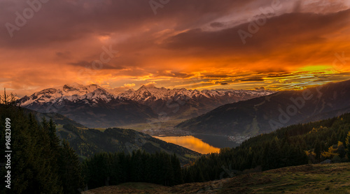 Zell am See-Kaprun (Austria) - Sunset over Lake and Alps photo