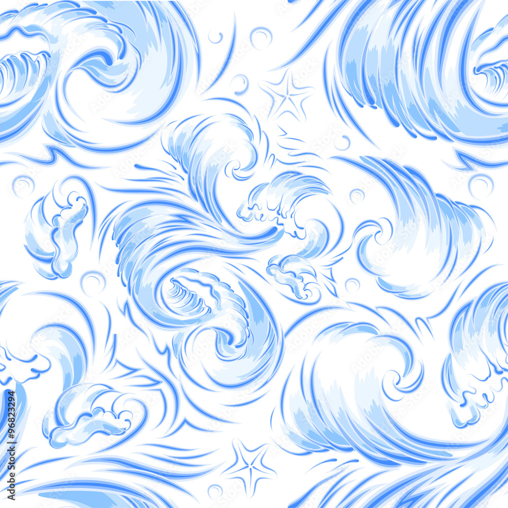 Blue sea wave. Seamless background texture Blue sea wave. Seamless background texture