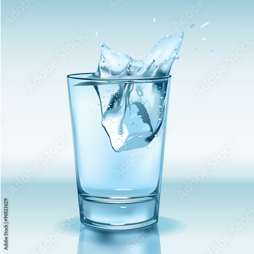 Glass with water and ice