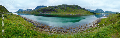 Summer cloudy panorama (Norway, Lofoten). #96824656