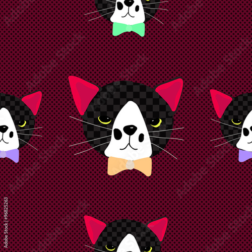 Black Cat with Ribbon on Re...