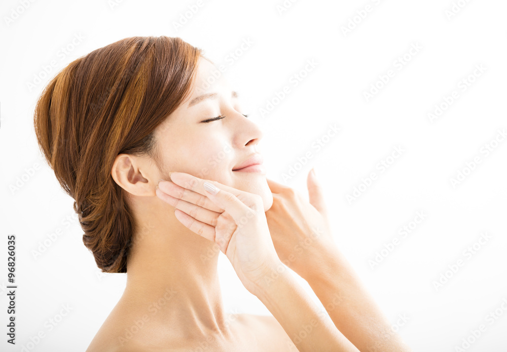 closeup beautiful young asian woman face closeup beautiful young asian woman face