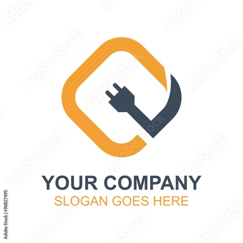 Electronic Electric Power Vector Icon Logo