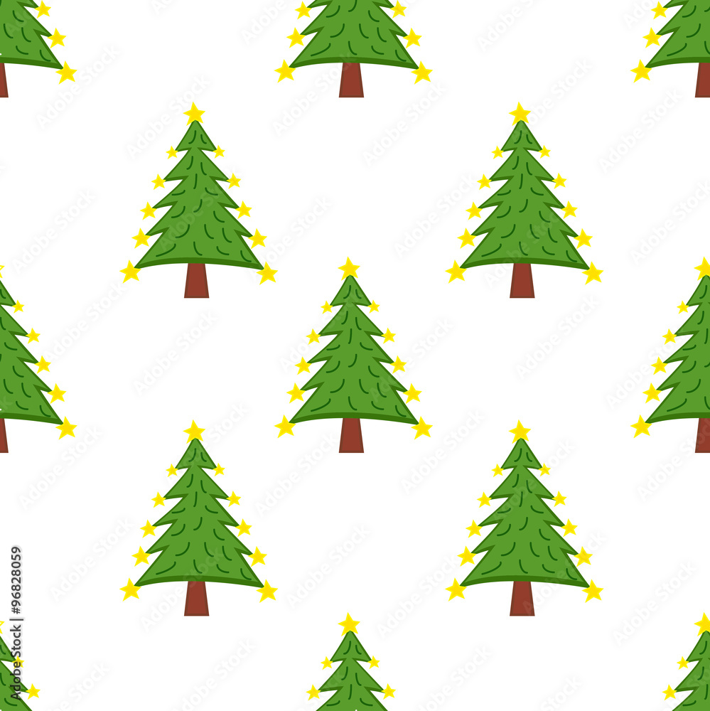 Obraz premium Seamless pattern with Christmas Tree