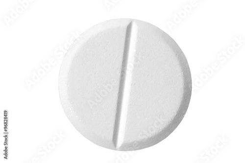 Pill isolated on white background with clipping path photo