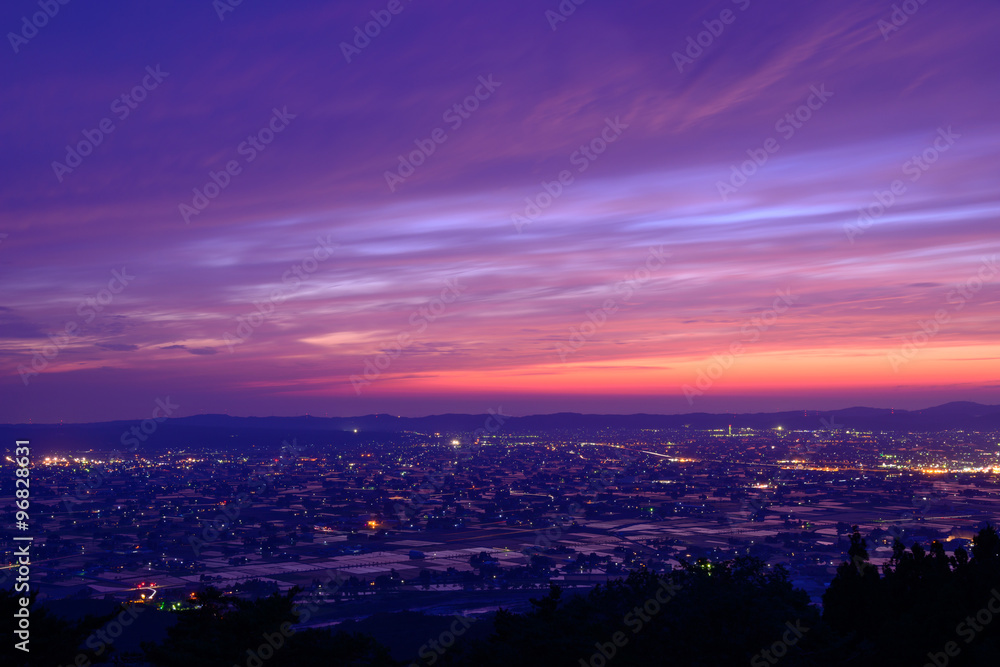Fototapeta premium Landscape of Tonami Plain in Toyama, Japan