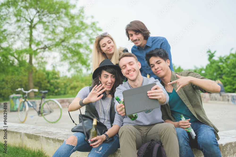 Group of young multiethnic friends Group of young multiethnic friends