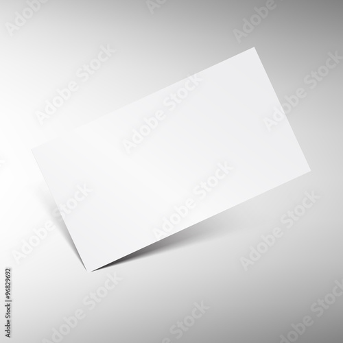 Blank business card vector template. Isolated white paper business card with shadow. Best for presentation. 