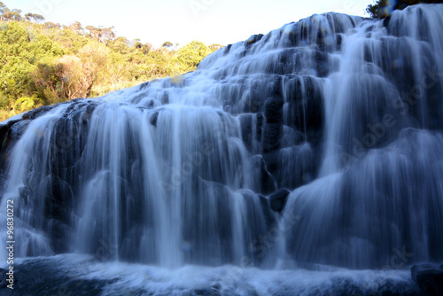 Waterfall Baker s Falls. National park Horton Plains. Sri Lanka. Asia.