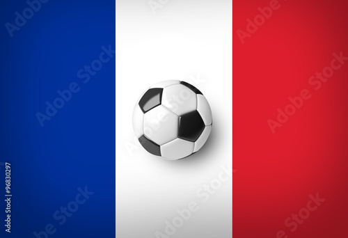 A soccer ball on a France flag.