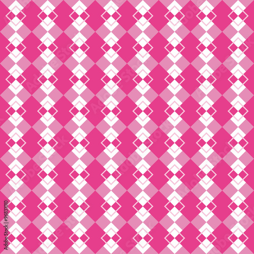 Fun geometric pattern with pink and violet diamonds