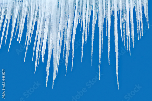 icicles on blue background