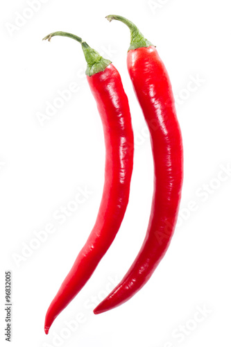 red hot chili pepper isolated on a white background