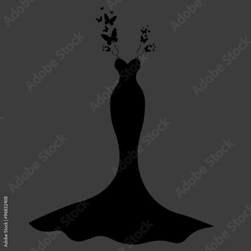 Vector black dress for party
