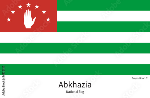 National flag of Abkhazia with correct proportions, element, colors