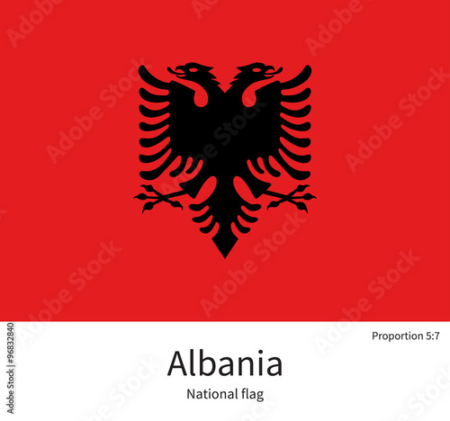National flag of Albania with correct proportions, element, colors