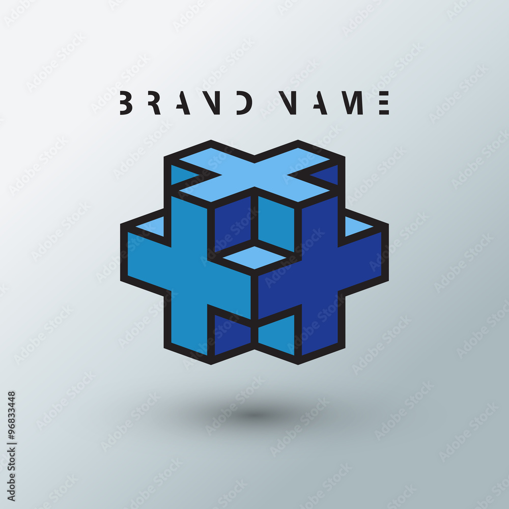 Isometric cube logo design template. Vector illustration.