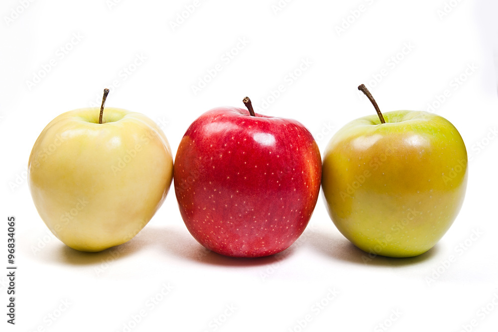 Group of ripe apples on a white background Group of ripe apples on a white background
