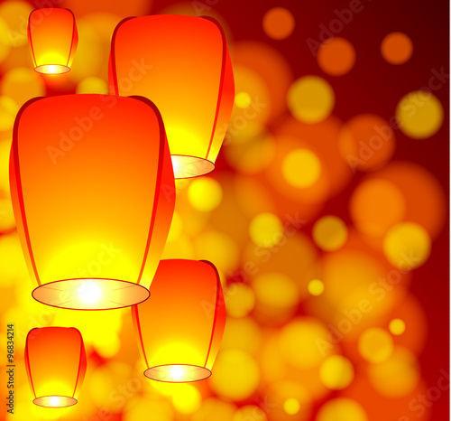 Air lanterns in the sky