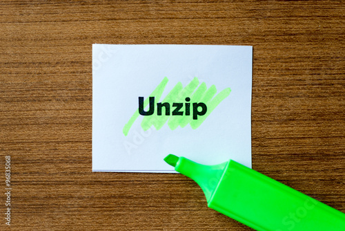 unzip word hightlighted photo