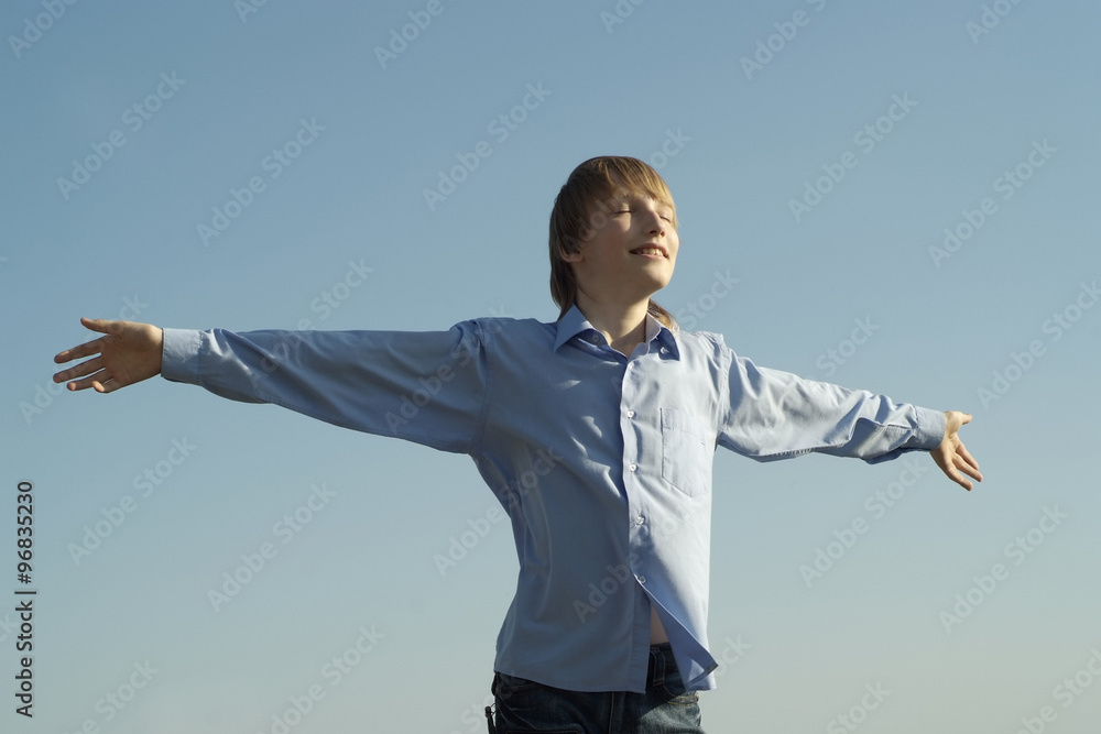 boy on the nature background boy on the nature background