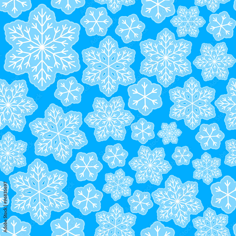 Seamless pattern with Christmas snowflakes 
