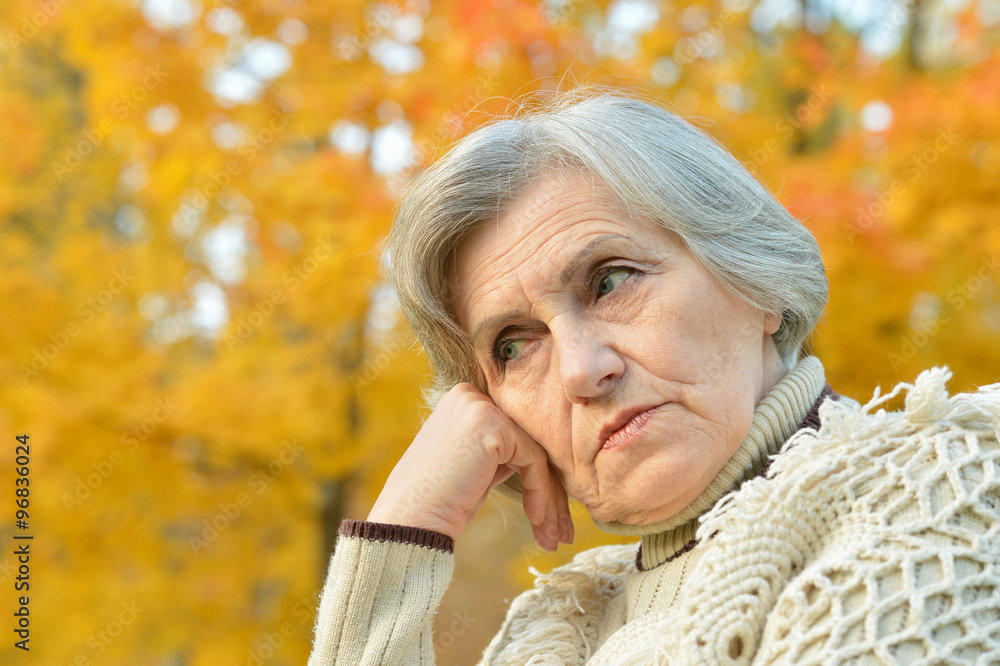 Senior woman in park
