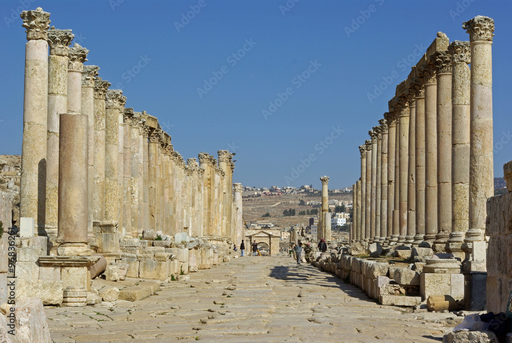 Jordanie, le Cardo maximus à Jerash