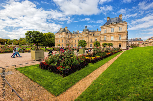 The Luxembourg Palace in Luxembourg Gardens in Paris, France.