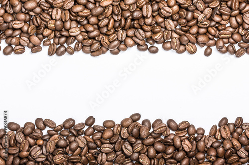 Blank empty white space inside coffee grains texture